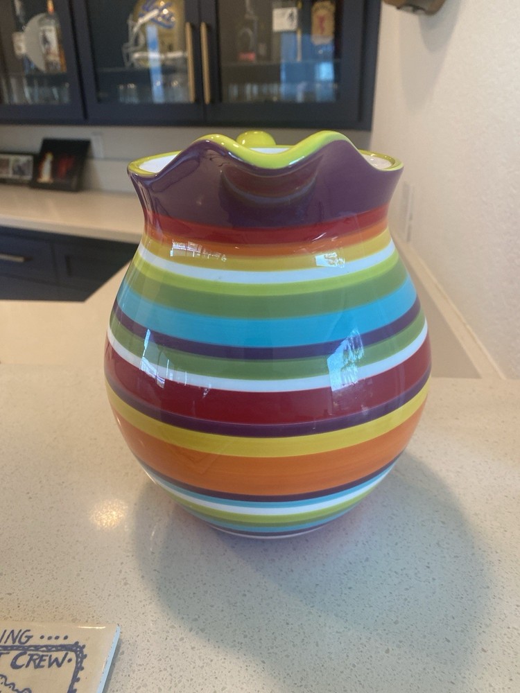 Crate & Barrel Large Carnivale Stripe Pitcher