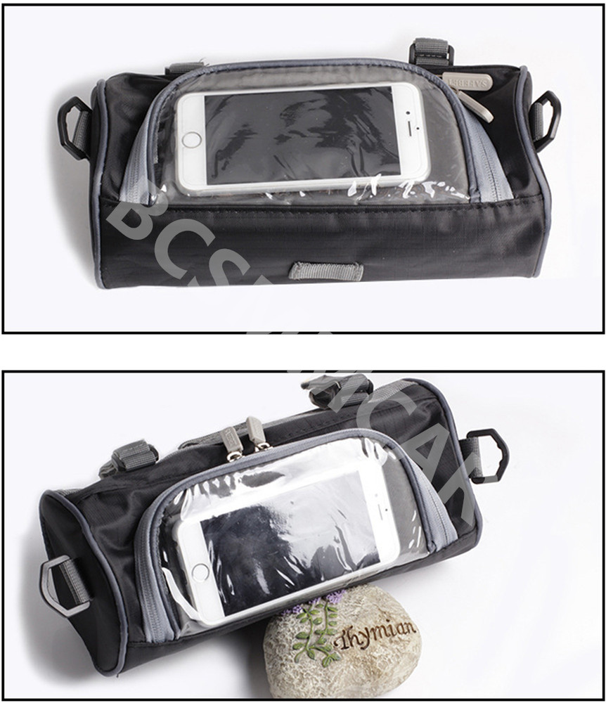 Motorcycle Handlebar Storage Bag Front Fork Pouch Smartphone Pocket Waterproof