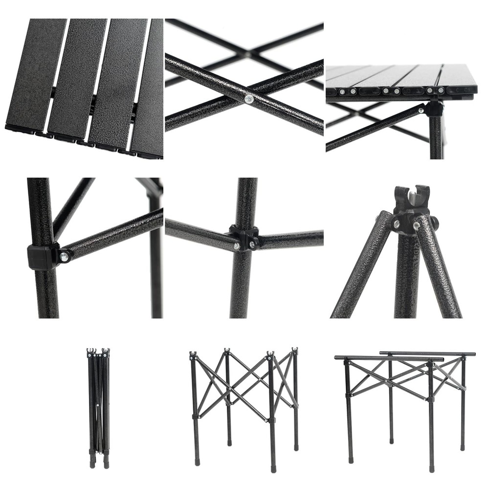 Portable Camping Table Folding Side Table Aluminum Lightweight Table with Car...