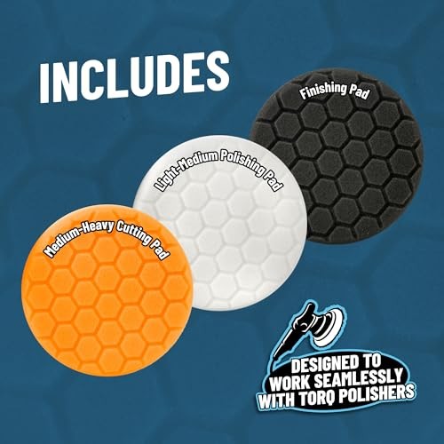 Buffing Pad Sampler Kit - 4 Piece Detailing Set with 3 Professional Foam 6.5"