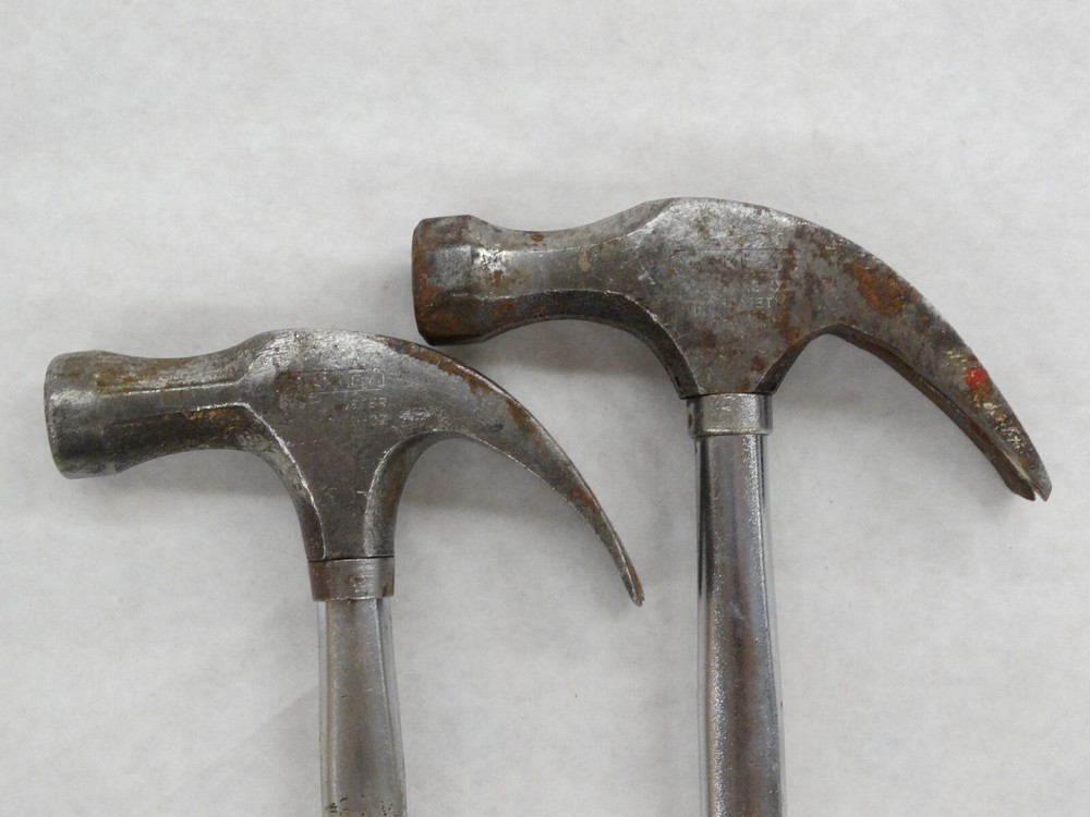 2 Vintage Stanley 13 oz Curved Claw Hammers
