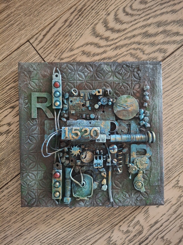 Steampunk computer components Style 3d Canvas Art 8"