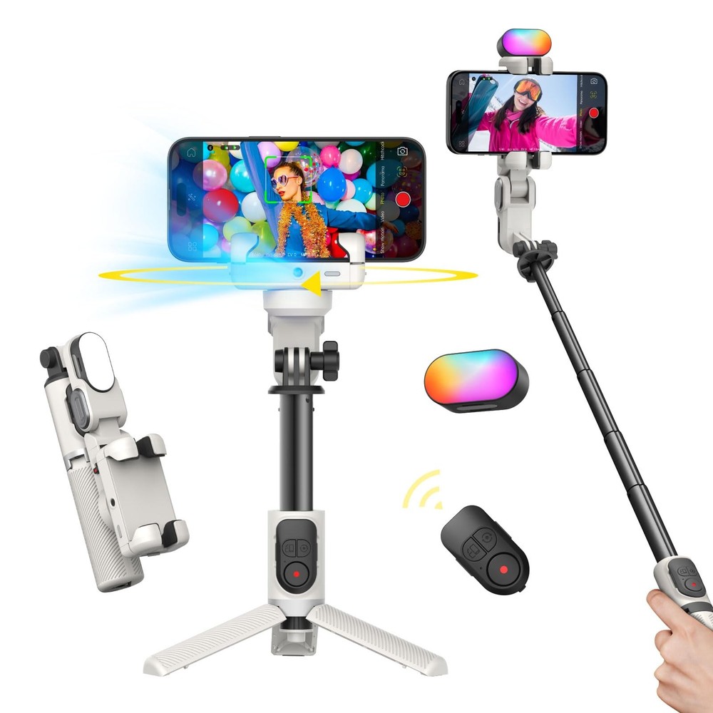Gimbal Stabilizer for iPhone, Sefie Stick Tripod with Auto Face Tracking