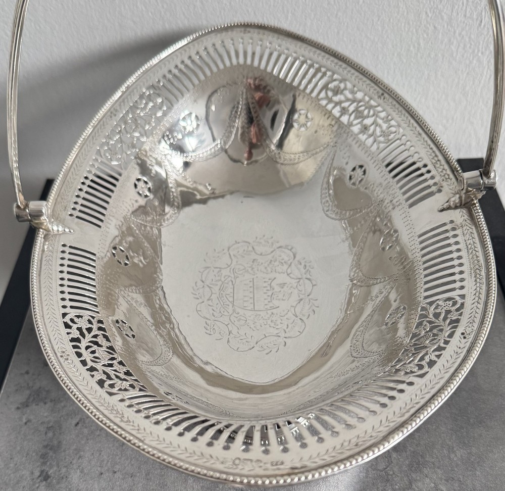 1785 Hester Bateman George III Silver Cake Basket