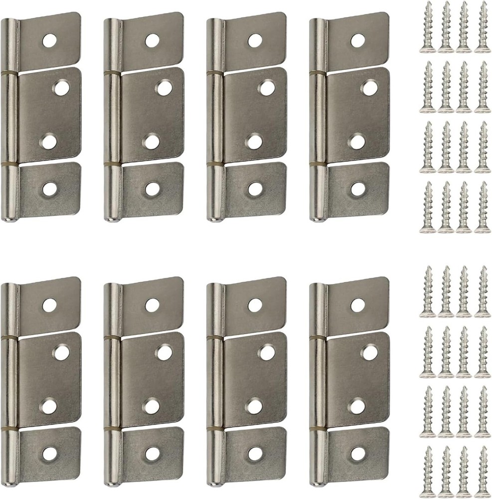 Three Leaf Non-Mortised Hinge for Mobile Home & RV Interior 8 Packa Satin Nic...