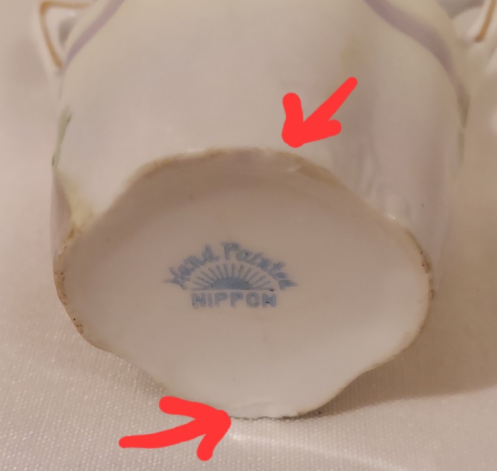 Hand Painted Nippon Two Handled Open Sugar