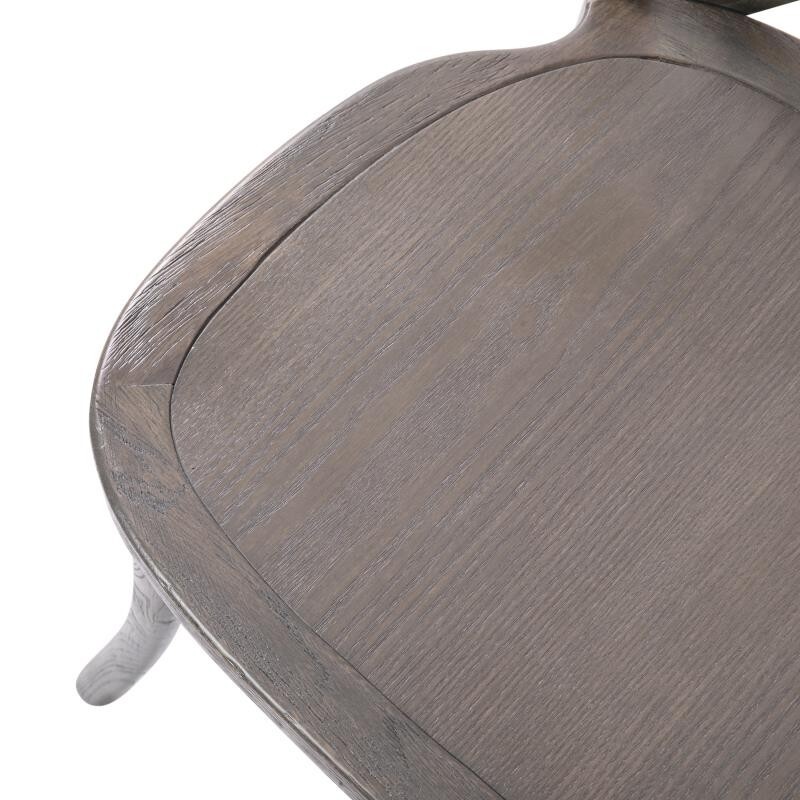 Bistro Style Cross Back Gray Wood Stackable Restaurant Dining Chair