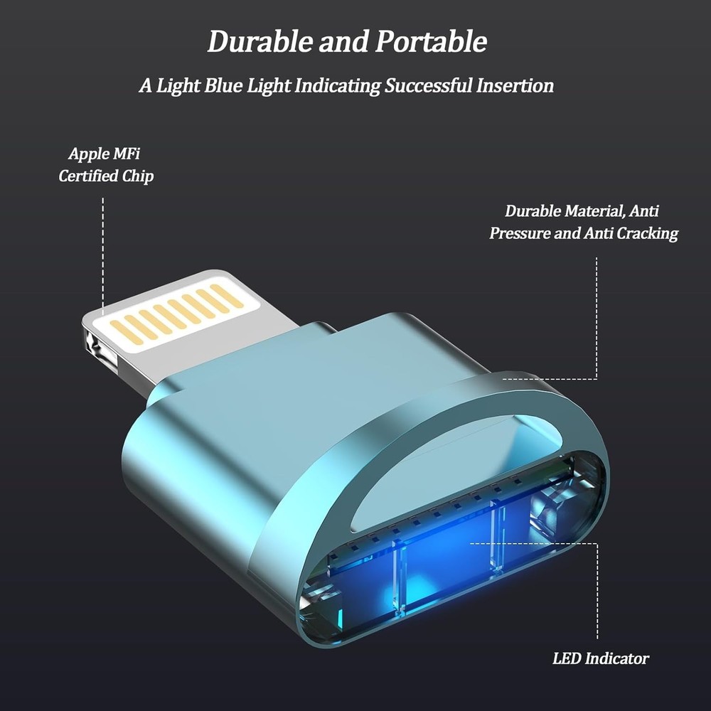 Micro SD Card Reader for Iphone,Lightning to Micro SD/TF Adapter,[Apple Mfi Cert