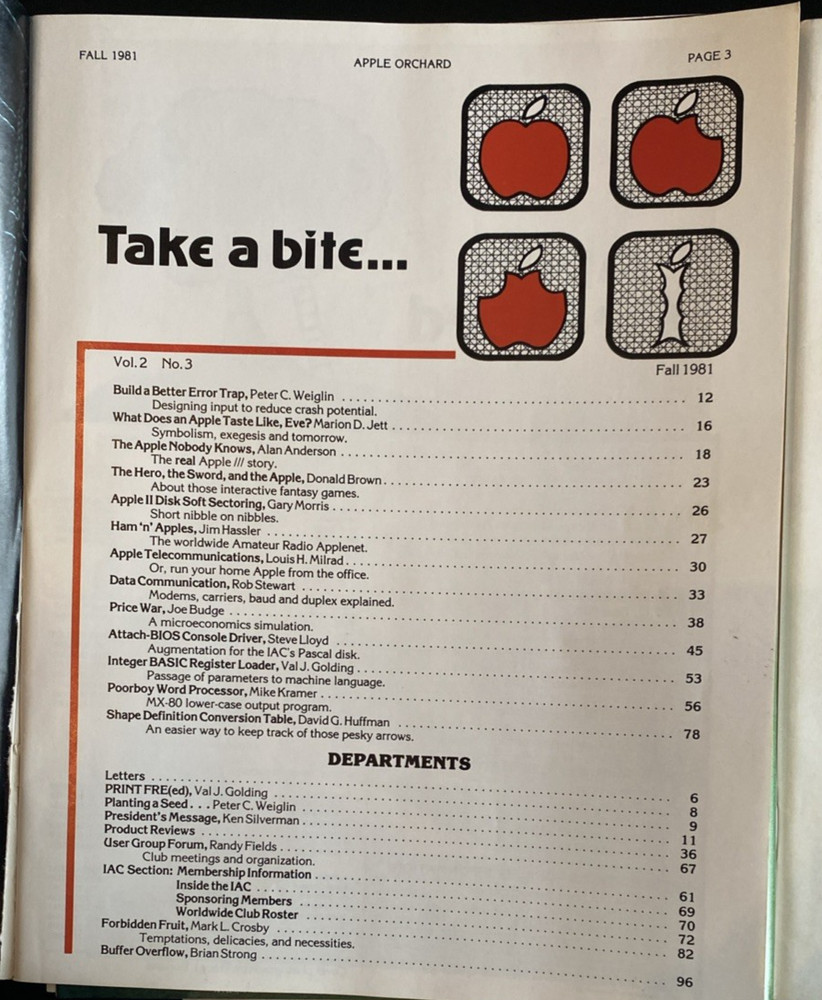 Vtg Apple Orchard International Core Magazine Apple Computer 5 issues 1981-1982