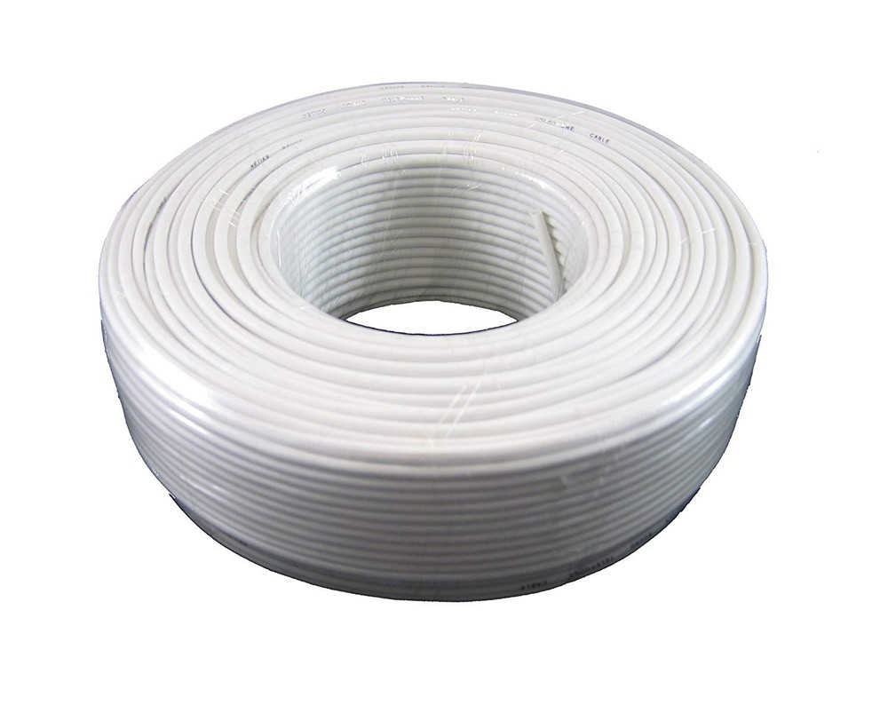 Phone Cable 300ft Rounded White Roll 100m 26 AWG Gauge Solid Wire TP801