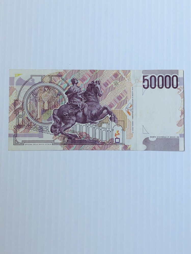 Italy 50000 Lire 1992 P-116 Solid Clean Note