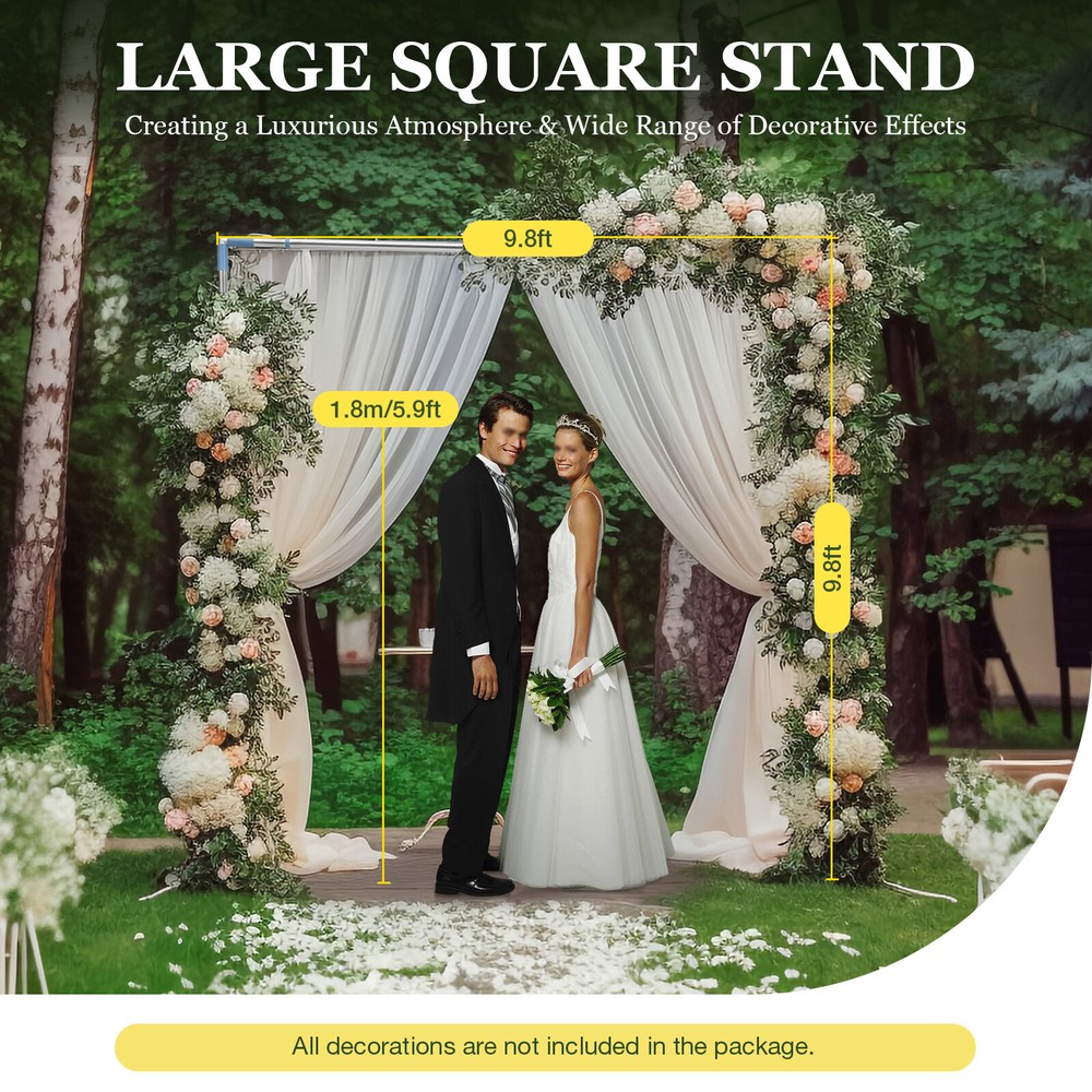 Adjustable 10ft × 10ft Heavy-Duty Wedding Backdrop Stand for Decor