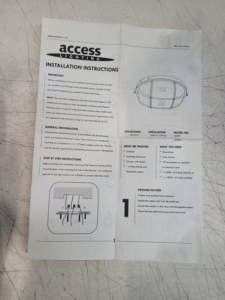 Nauticus 1 20294-WH/FST Dome Light