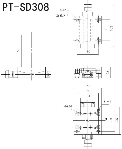 Manual Goniometer Stage ±15° Angle Adjustment Platform PT-SD308