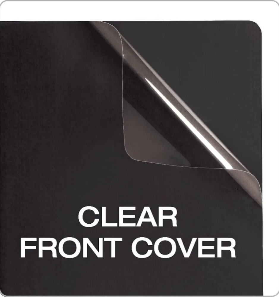 Oxford Clear Front Report Covers, Black, Letter Size, 5 per box 55806EE