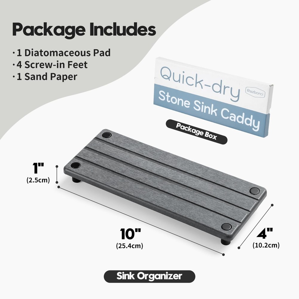 Kitchen Organizer, Sink Caddy, Stone Coaster, Sponge Rack