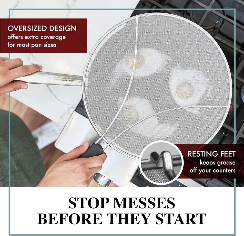 Protector contra salpicaduras para sartén - Protector contra salpicaduras de gra