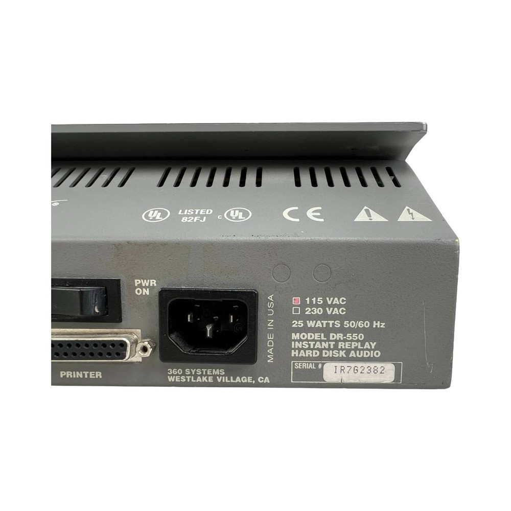 360 Systems Instant Replay DR-550 Hard Disk Audio Player - Powers On - UNTESTED