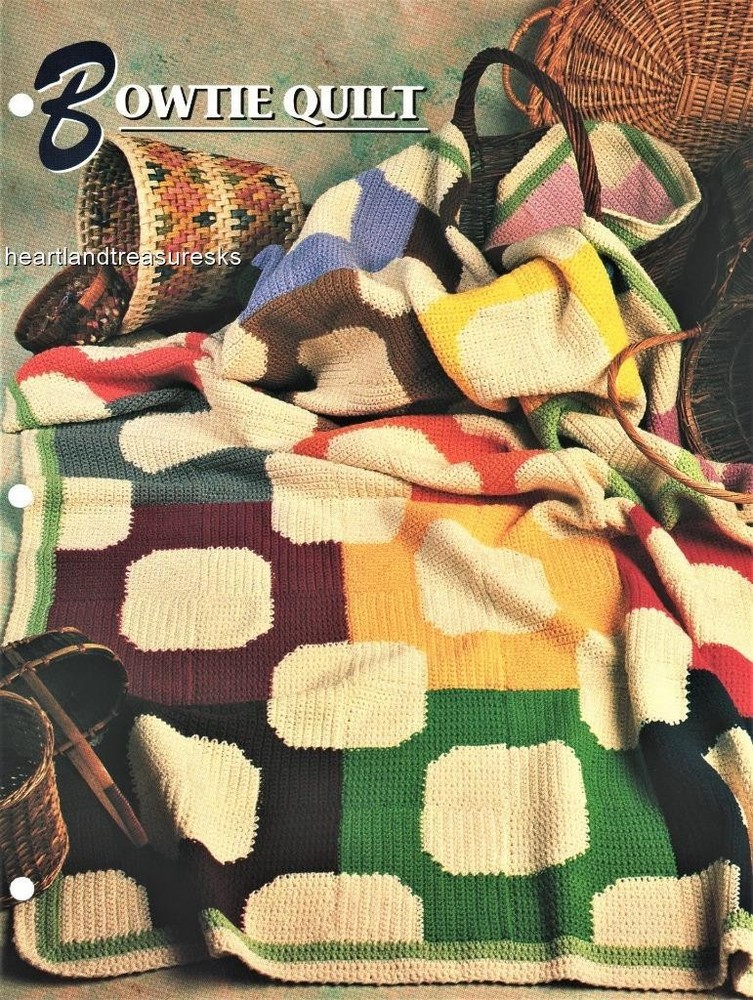 Bowtie Quilt   Annie's Attic Crochet Afghan Pattern Leaflet