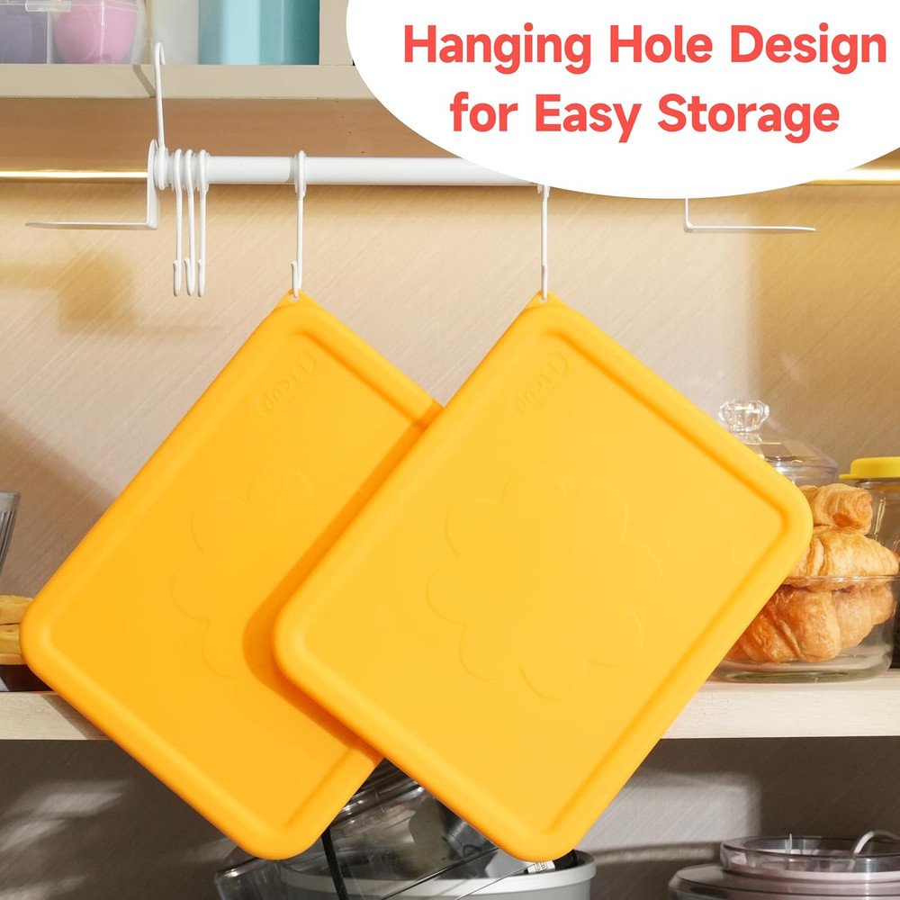 11 Cup Rectangle Silicone Storage Cover Lids Replacement for Anchor Hocking Glas