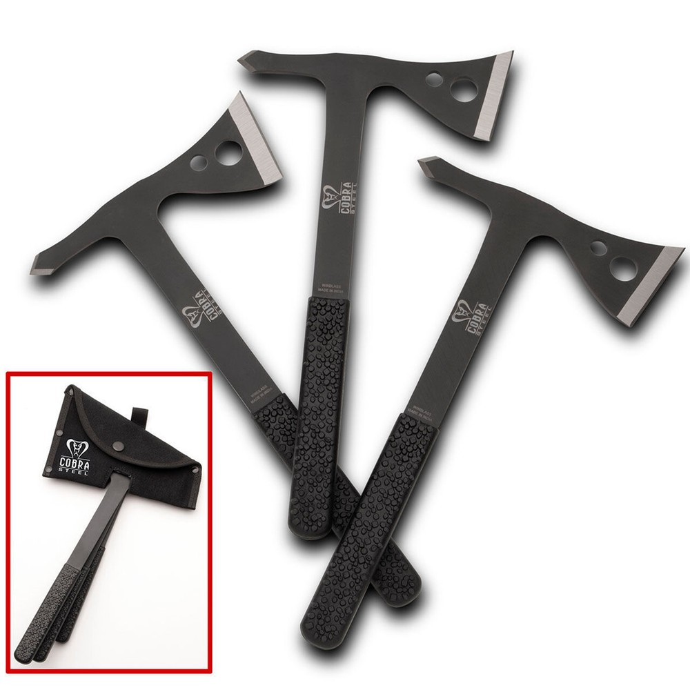 Cobra Steel Throwing Axe Set with Scabbard