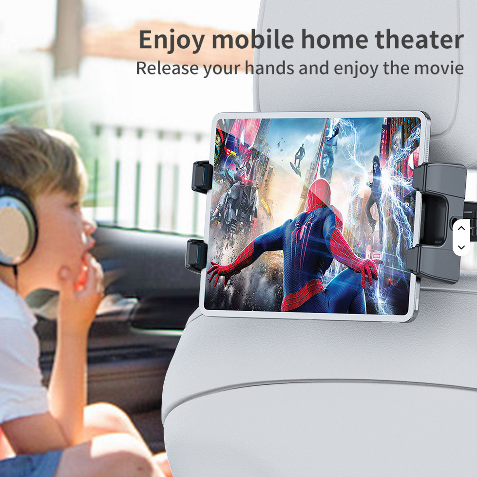 Car Seat Headrest Mount Holder Adjustable Universal for Tablet, iPad, Galaxy Tab