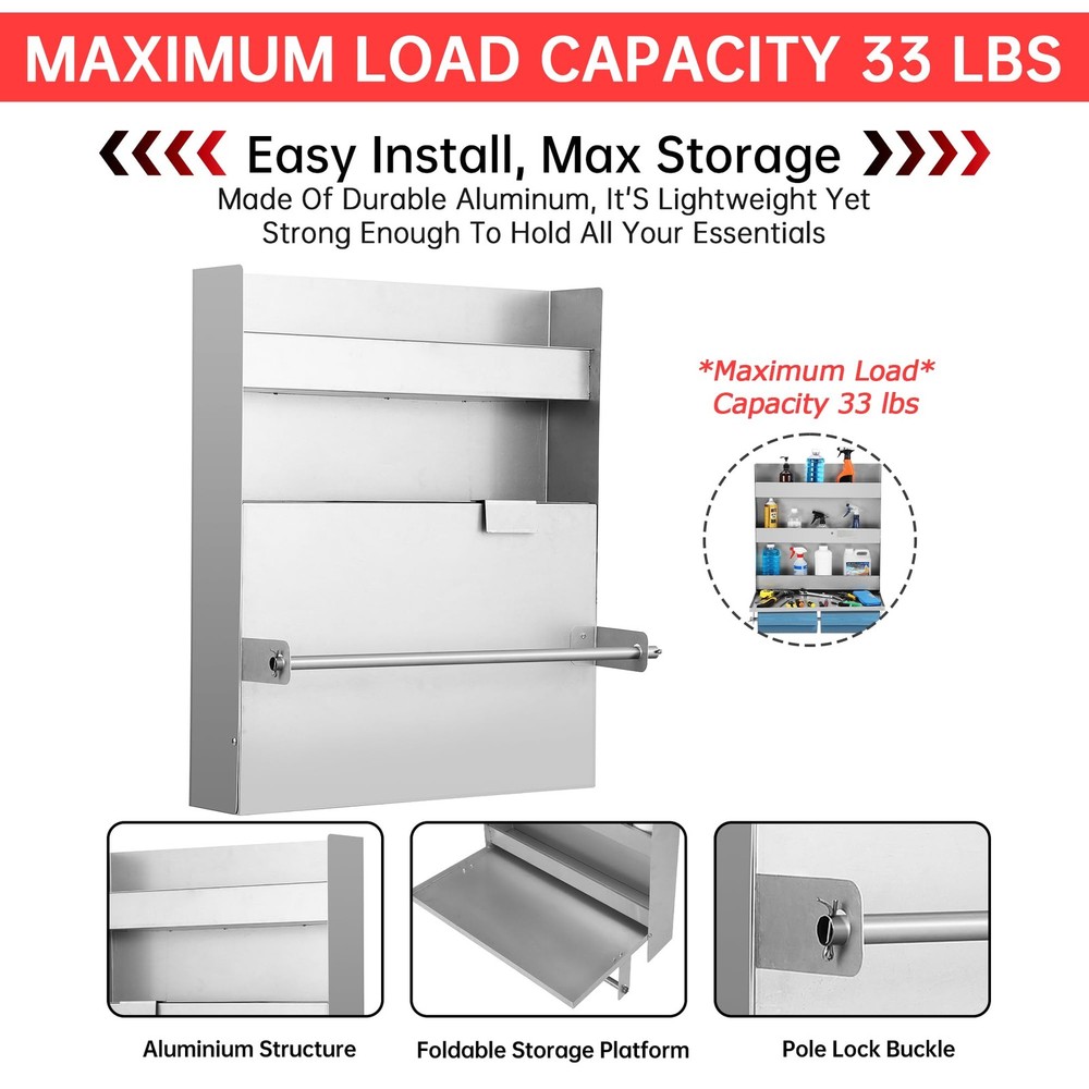 Metal Garage Tool Storage Cabinet Wall Mounted with Foldable Platform Workshop