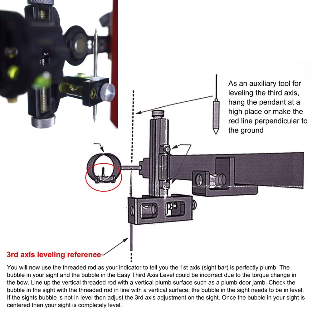 SOPOGER Archery 3rd Axis Bow Sight Level Adjustment Tuning Leveler Black