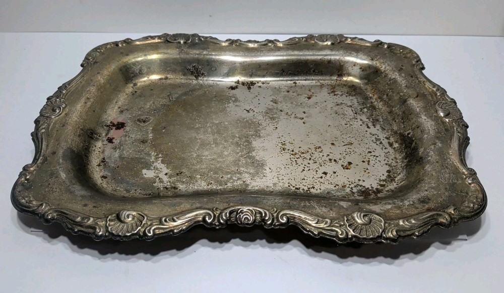 ✨VINTAGE✨ Silverplate Raised Scroll Design Raised Tray Platter