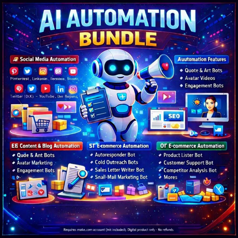 Ultimate A.I. Automation Bundle – Automate Your Entire Workflow Using Make.com