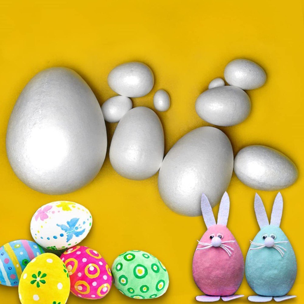 32-Pack 2.75 Inch Craft Foam Eggs Polystyrene Foam for Easter DIY Decoration