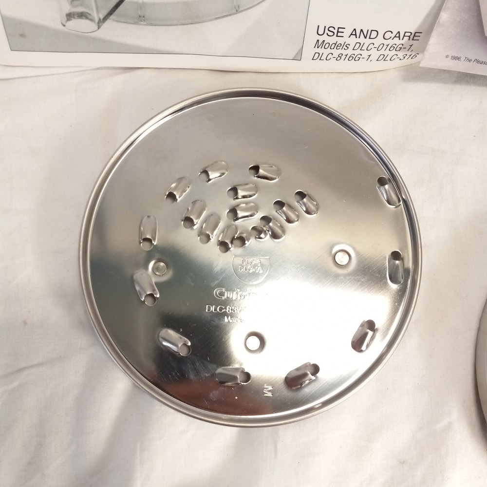 Cuisinart Food Processor DLC-8 Replacement 3 Disc Blades Stem Dough Blade