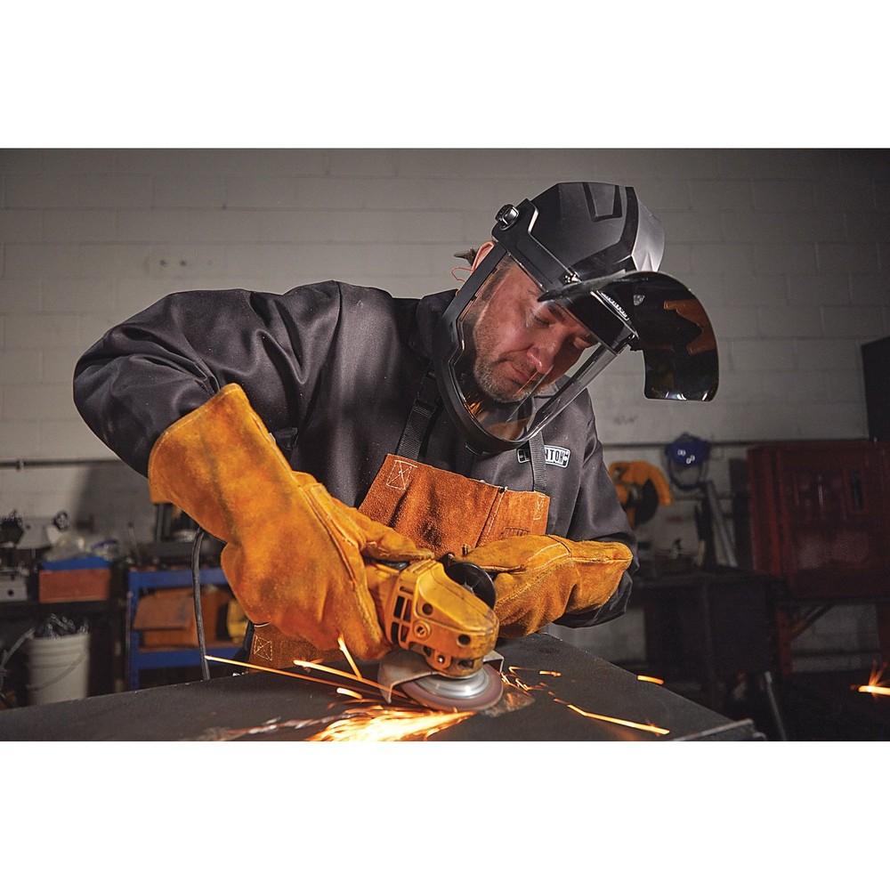 Ironton Face Shield, #8 Shade, Black, Flip-Up Visor