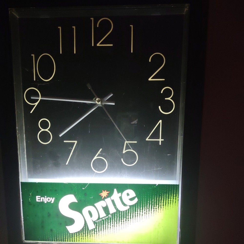 Lighted Sprite Advertising Clock In Good Shape, Works Well.