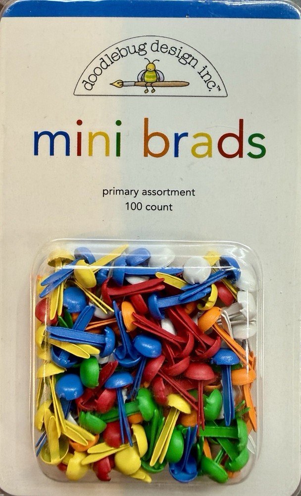 Doodlebug Mini Brads Primary Assortment