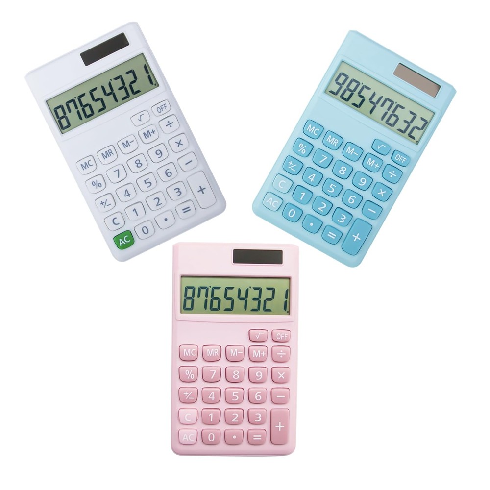 2 PCS Basic Standard Calculators Small Digital Desktop 8-Digit Display Blue