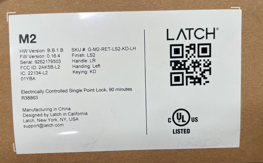 Latch Mortise Door Lock G-M2-RET-LS2-KD-LH