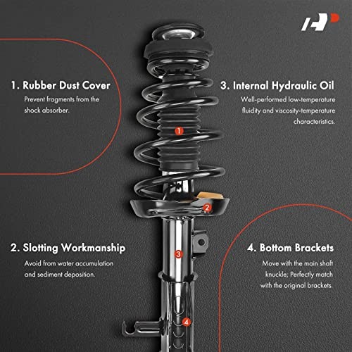 Set (4) Front and Rear Complete Shock Absorber Strut & Coil Spring Assembly