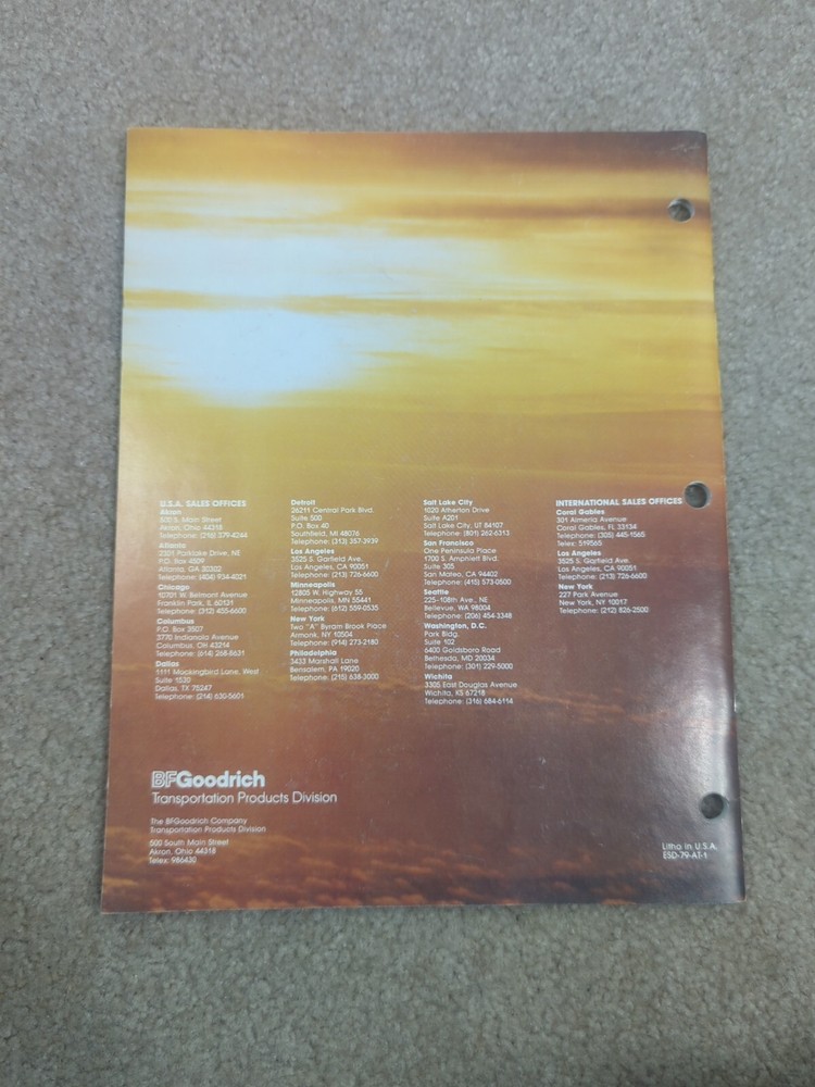 BF GOODRICH Aircraft And Engineering Data Booklet 1979