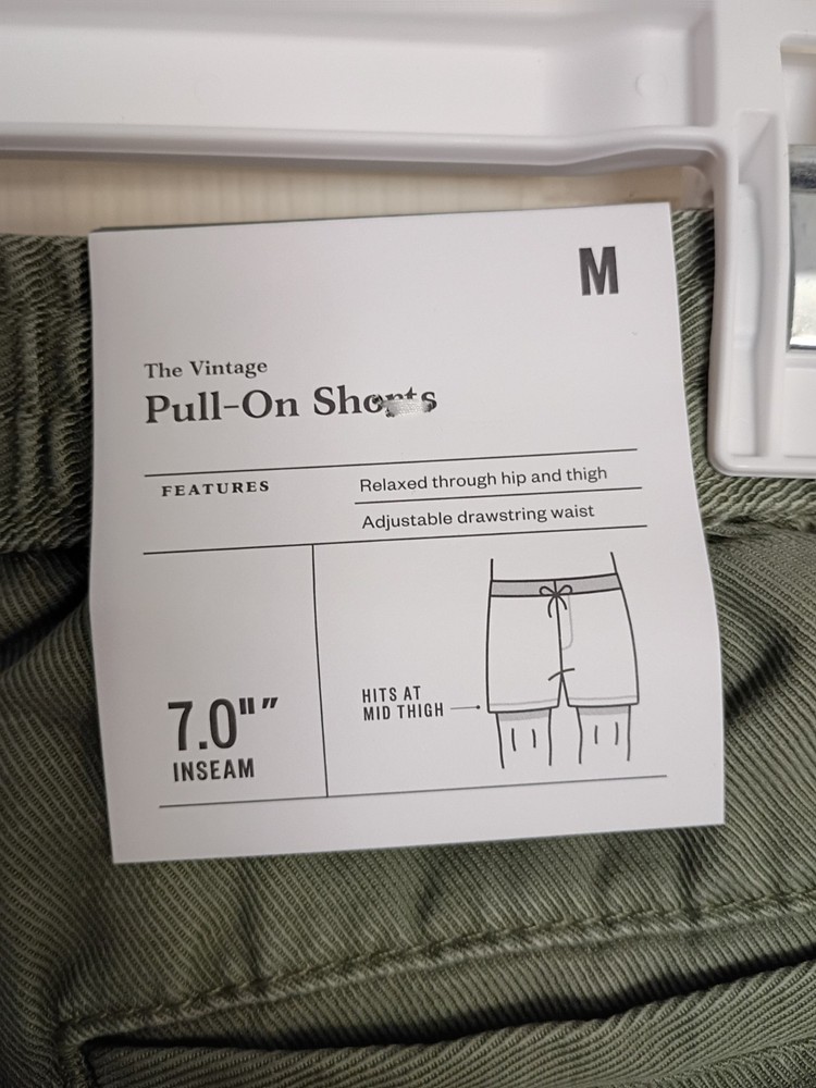 Goodfellow & Co Men's Vintage 7" Pull On Shorts Green Size Medium