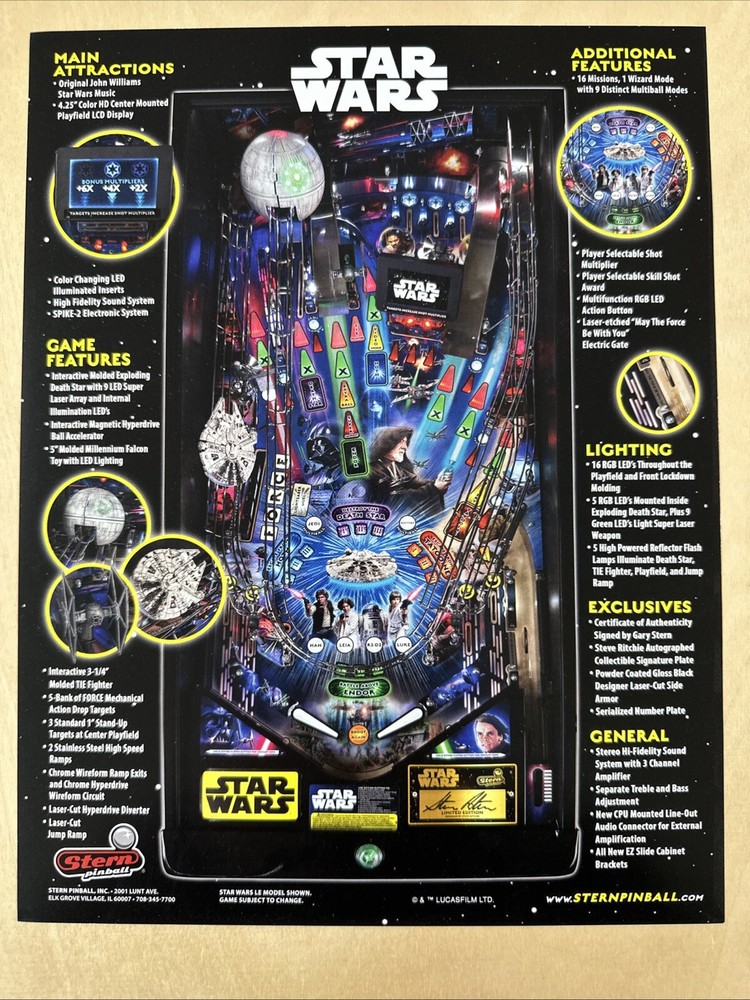 Stern Star Wars LE Pinball Flyer