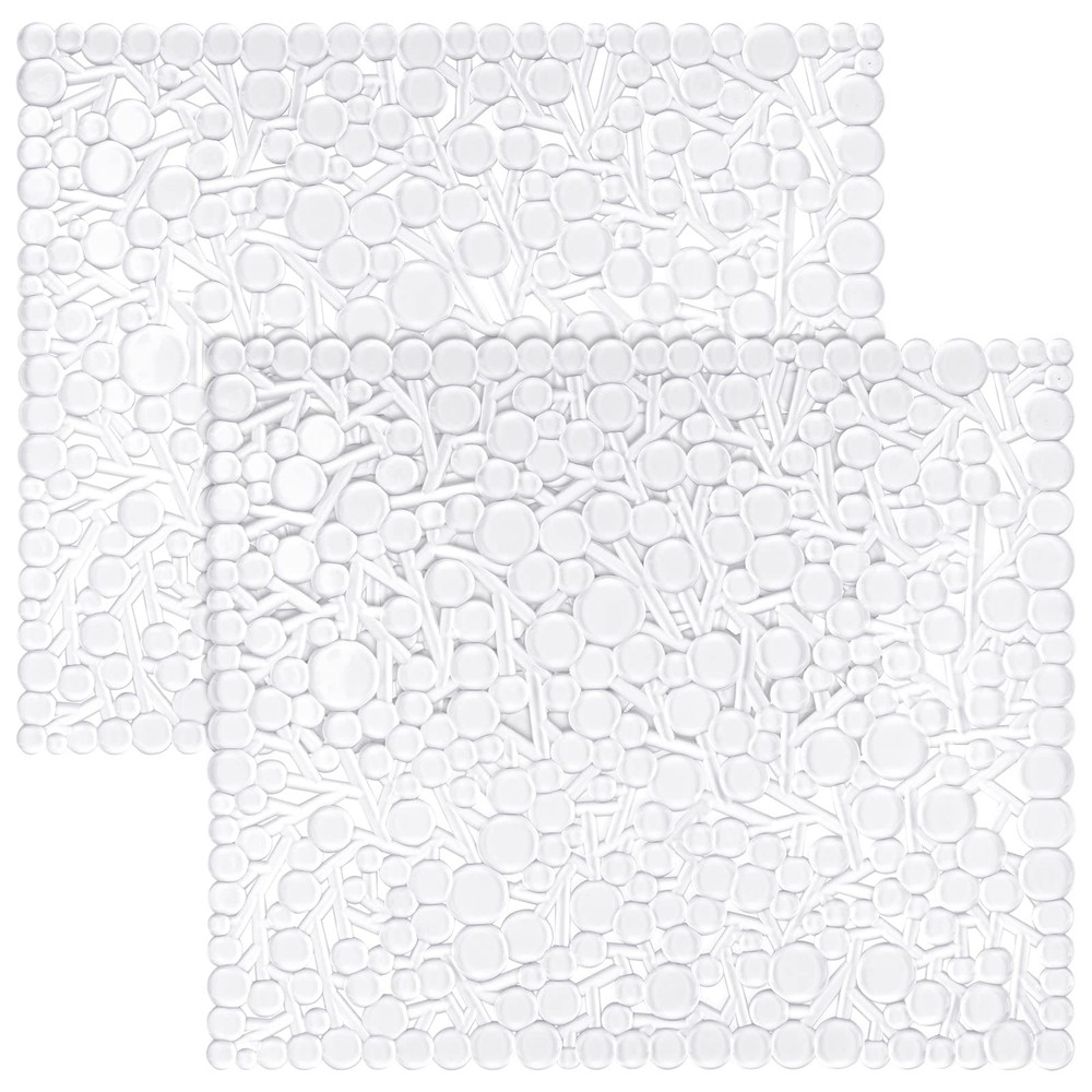 Kitchen Sink Mat PVC Protector Adjustable Dish Drying Pad Clear 2 PCS Guard