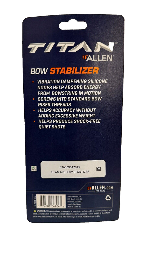 Titan Bow Stabilizer - Vibration Dampening Nodes - Helps Accuracy