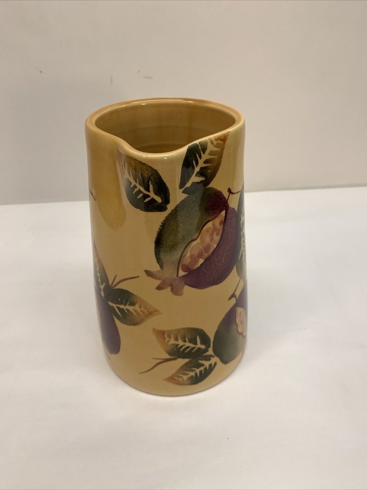 Pier 1 Fall Fruit Pitcher Italy Stoneware Handpainted 52 Oz