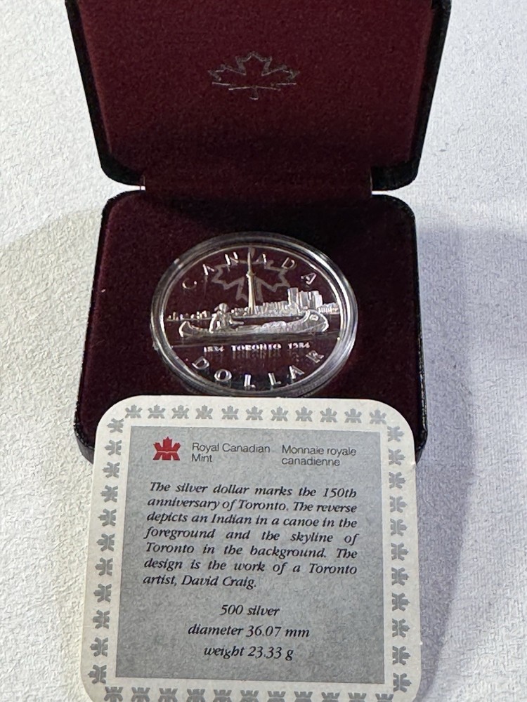 1984 Canada 1 Dollar Silver Proof Coin Toronto