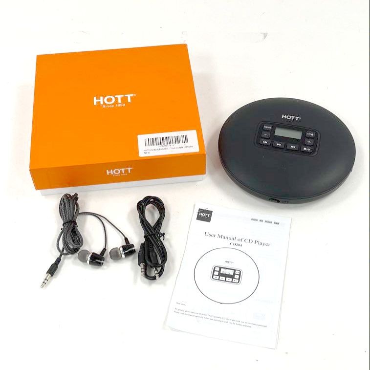 HOTT Portable Personal Compact CD Player, Model CD-204