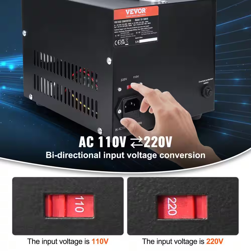 Voltage Converter Transformer 2000 Watt Step Up/Down Transformer 110/220-Volt wi