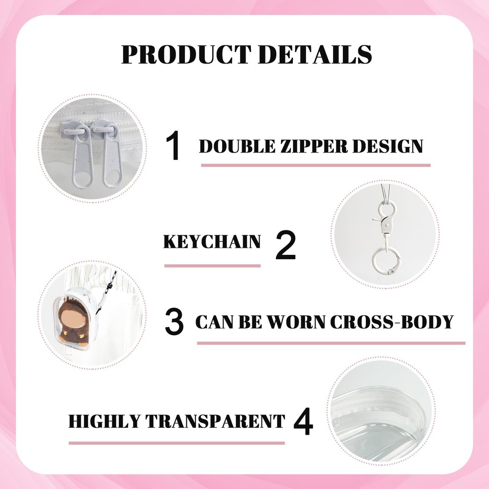 NZNDB Protective Case for Plush Doll, Clear Hanging Display White Sitting