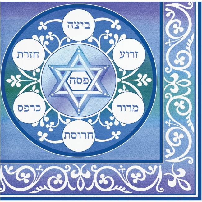 Pesach Passover Beverage Napkins Paper 16 Per Pack Tableware Supplies