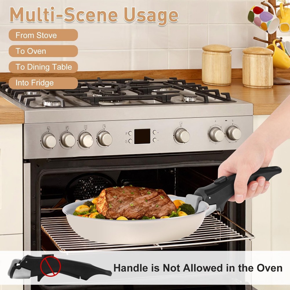 Removable Handle for Pots and Pans Black - Universal Detachable Pan Handle - ...